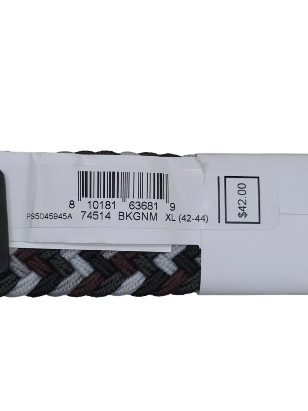 Nike Braided Woven Stretch Golf Belt XL 42-44 Metal Buckle Wine/Black/Silver